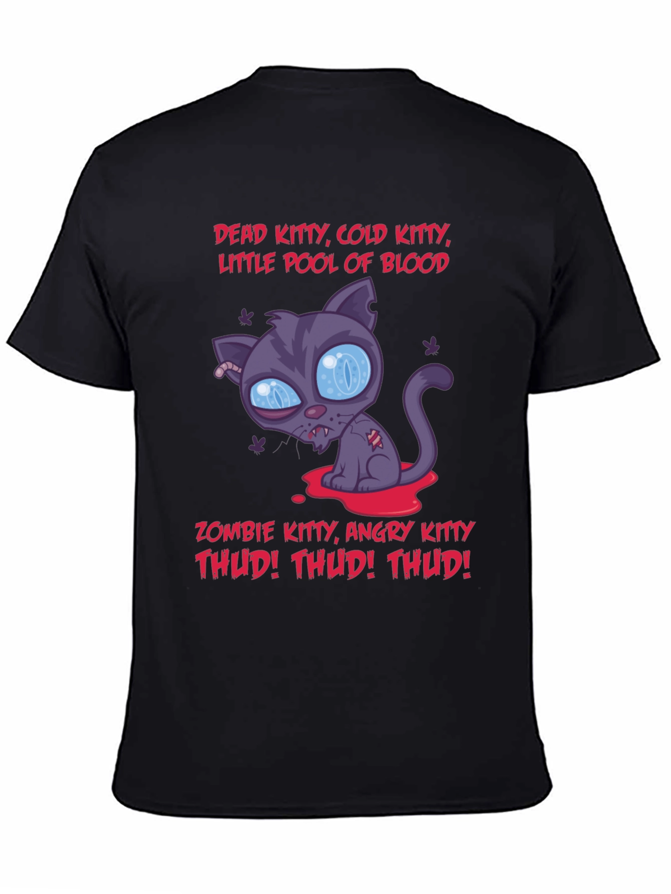 Zombie Kitty Graphic T-Shirt - Halloween
