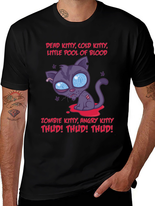 Zombie Kitty Graphic T-Shirt - Halloween