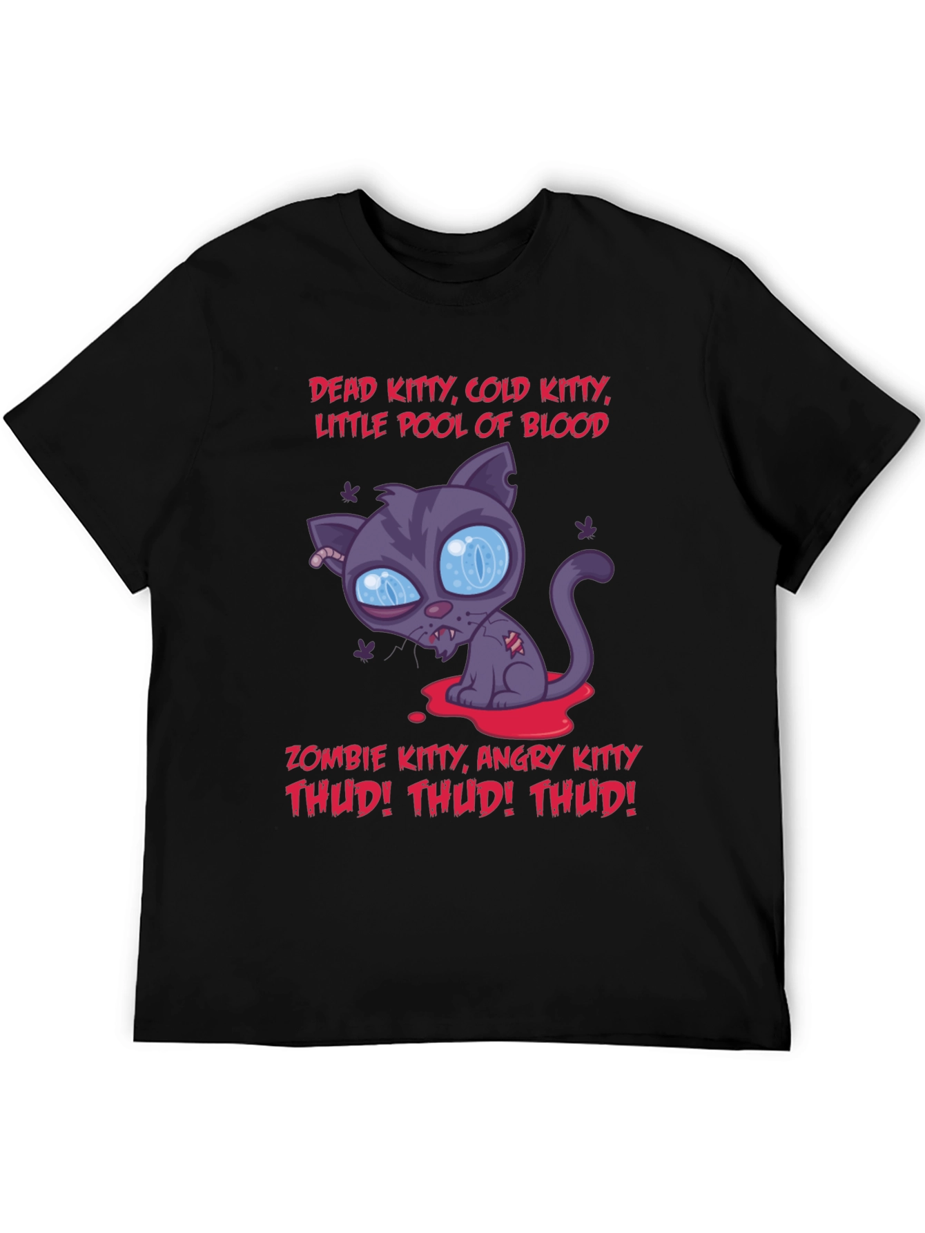 Zombie Kitty Graphic T-Shirt - Halloween