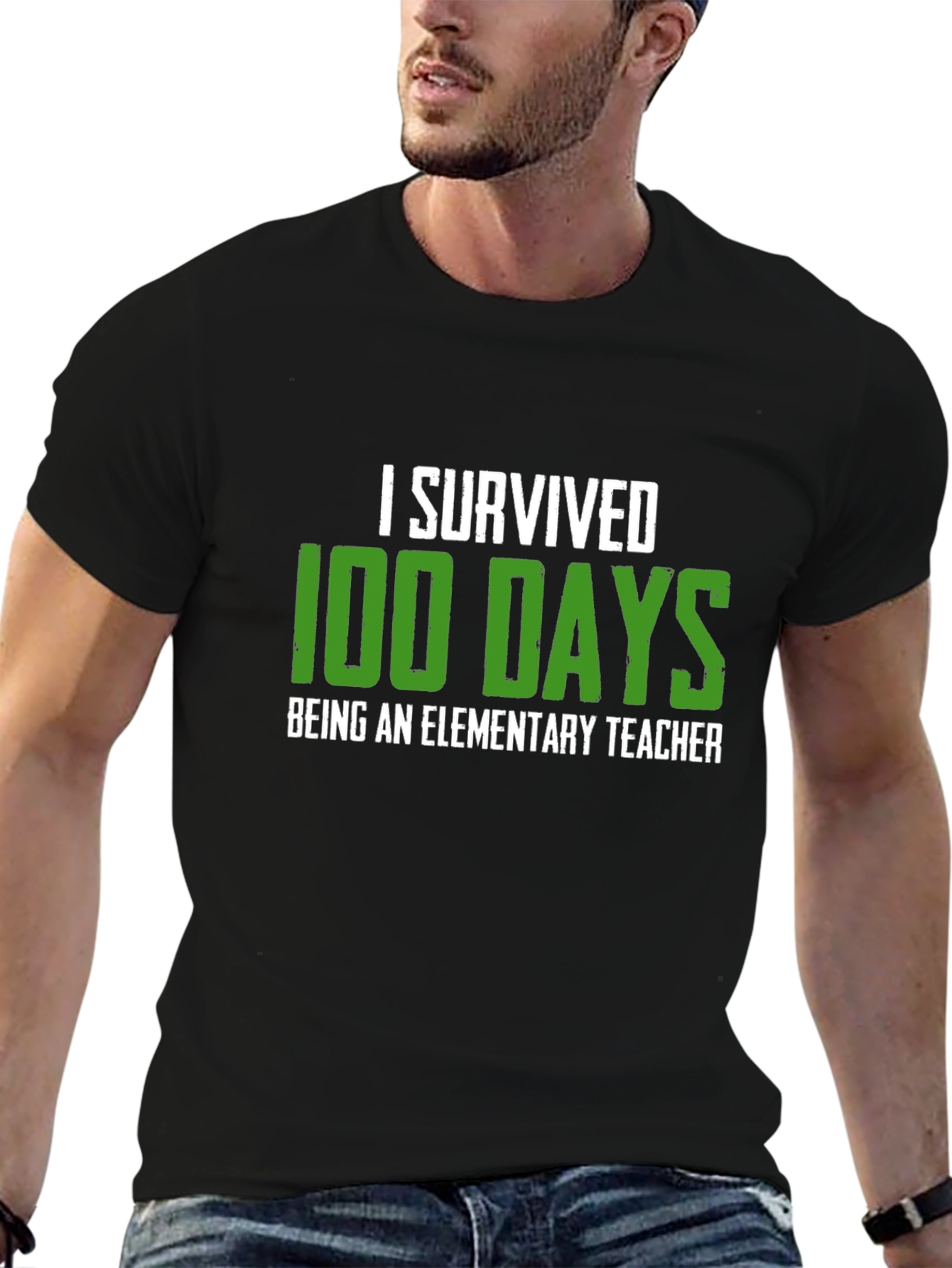 I Survived 100 Days Elementary Teacher Graphic Tee