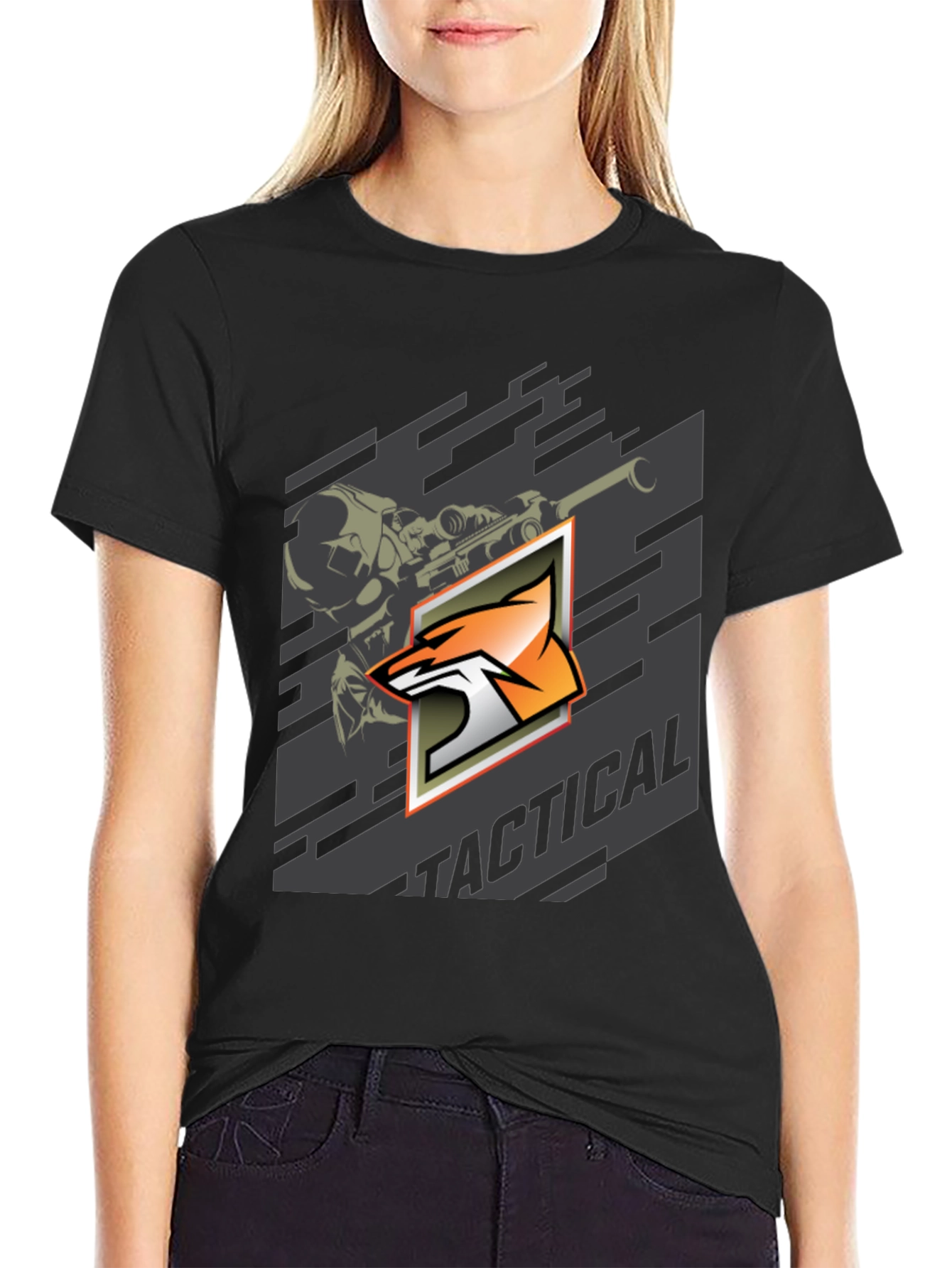 Tactical Fox Graphic Print T-Shirt