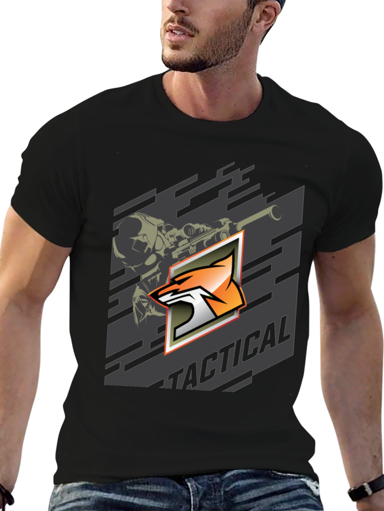 Tactical Fox Graphic Print T-Shirt