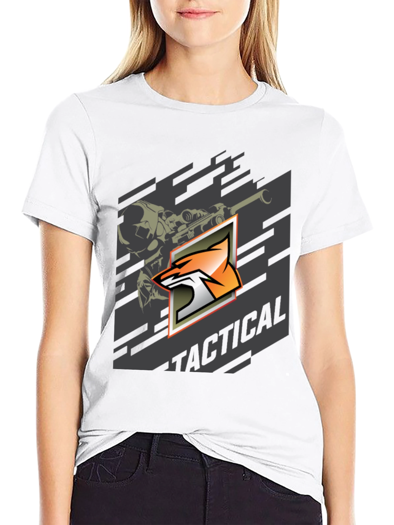 Tactical Fox Graphic Print T-Shirt