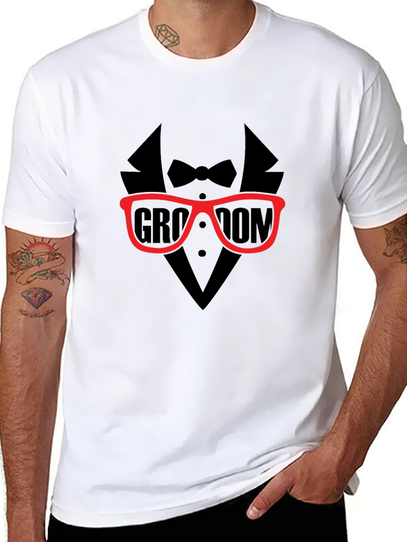 Groom Tuxedo Graphic Tee - Black