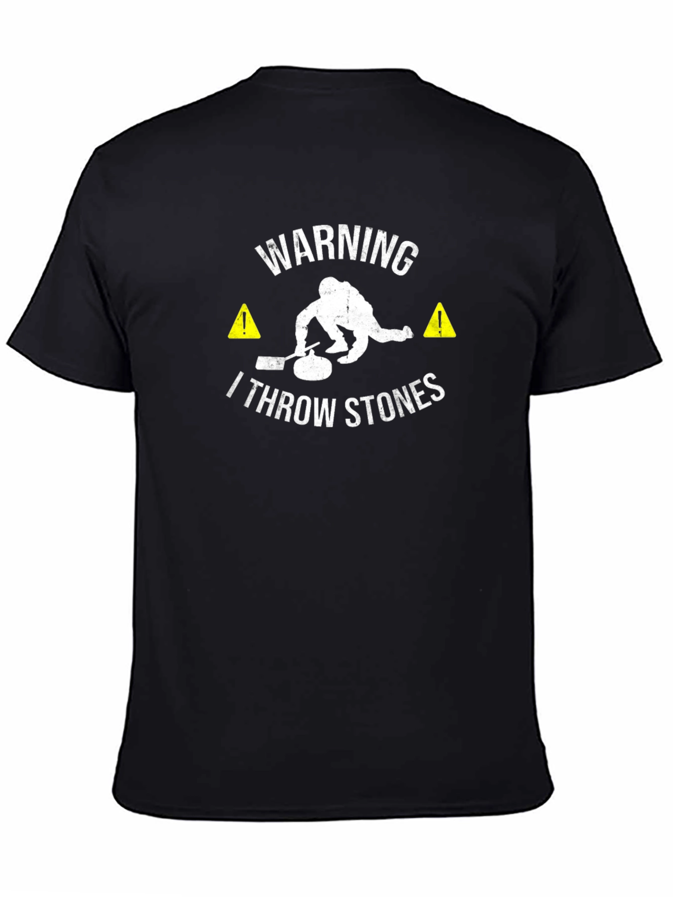 Warning: I Throw Stones - Curling T-Shirt