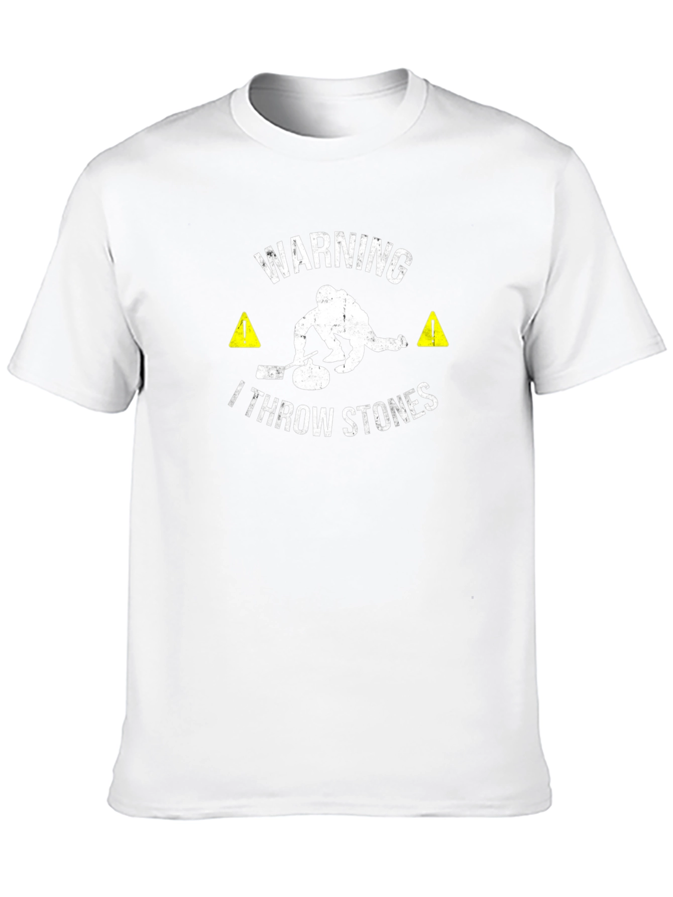 Warning: I Throw Stones - Curling T-Shirt