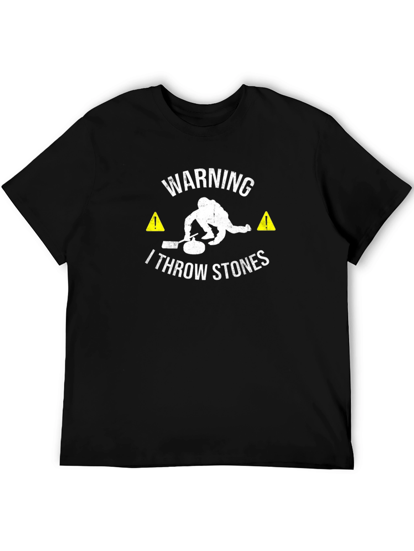 Warning: I Throw Stones - Curling T-Shirt