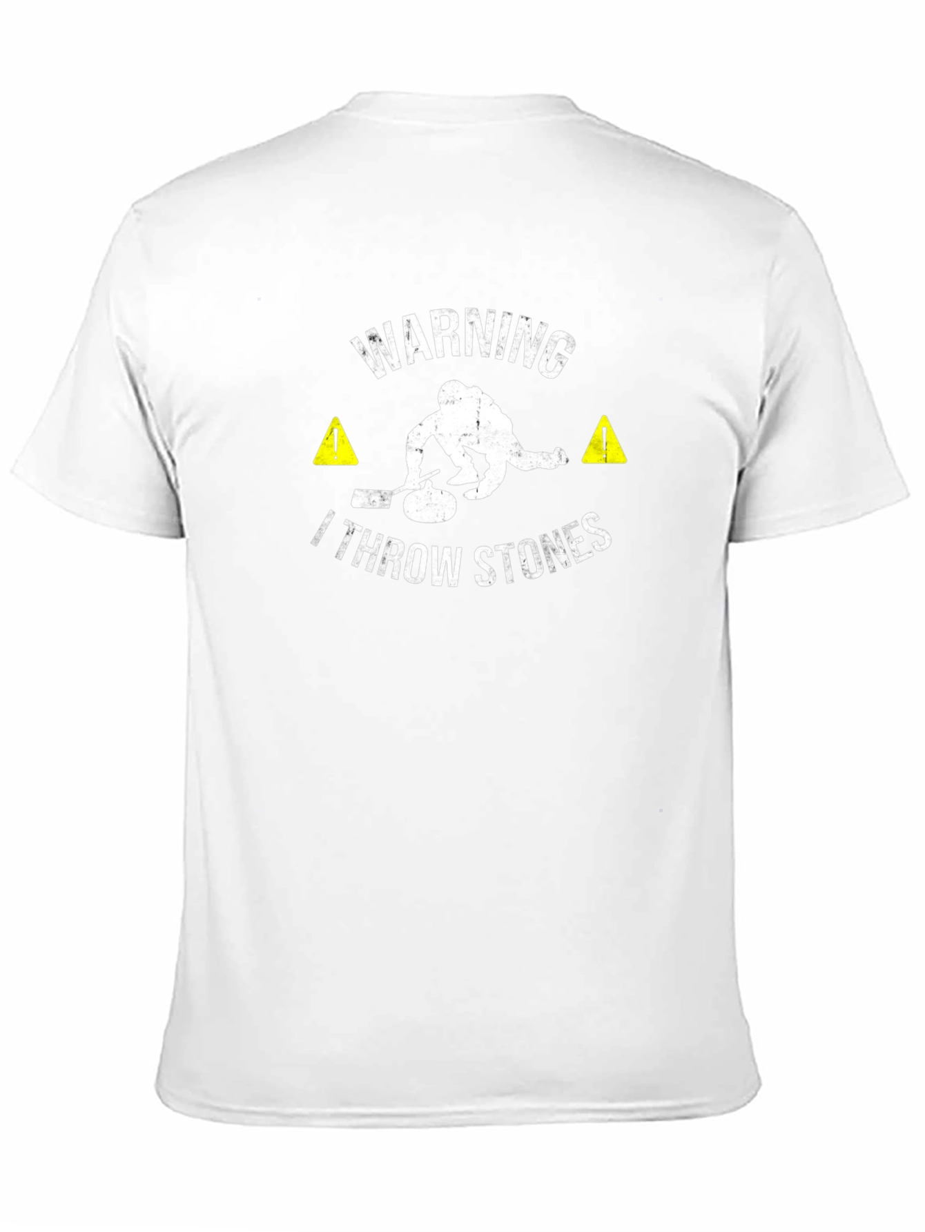 Warning: I Throw Stones - Curling T-Shirt