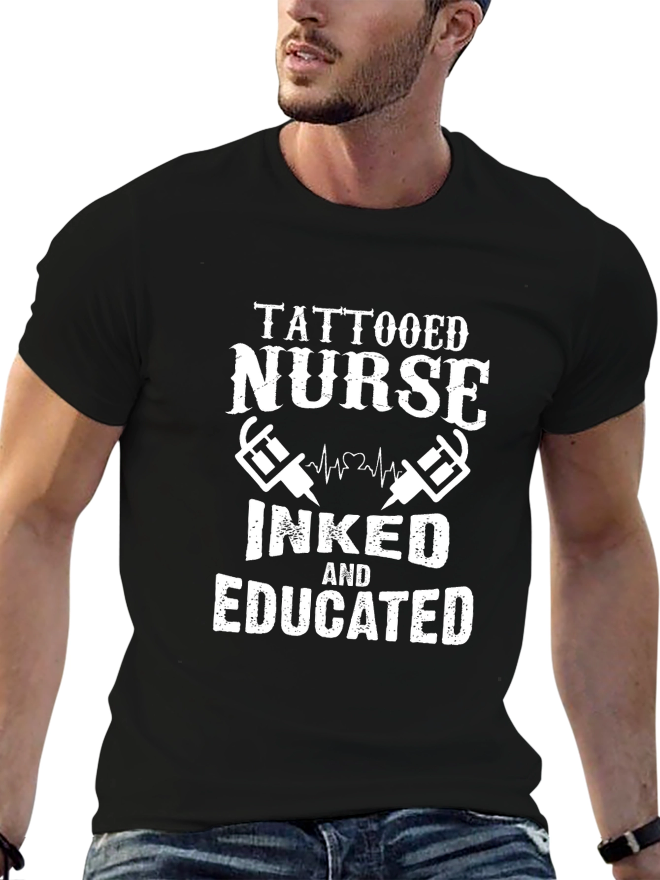 Tattooed Nurse T-Shirt - Inked and Educated Graphic Tee
