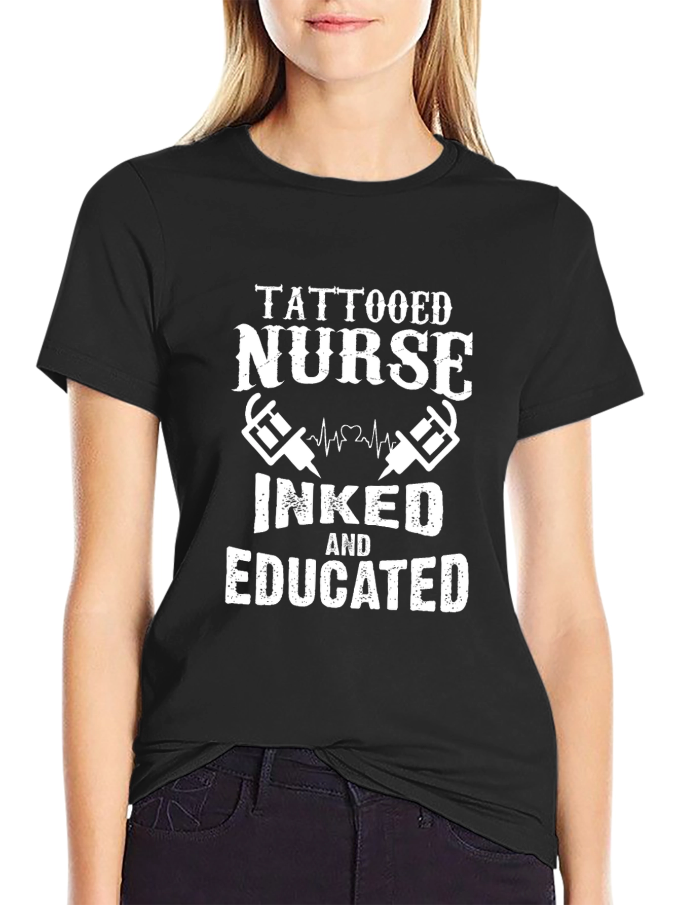 Tattooed Nurse T-Shirt - Inked and Educated Graphic Tee