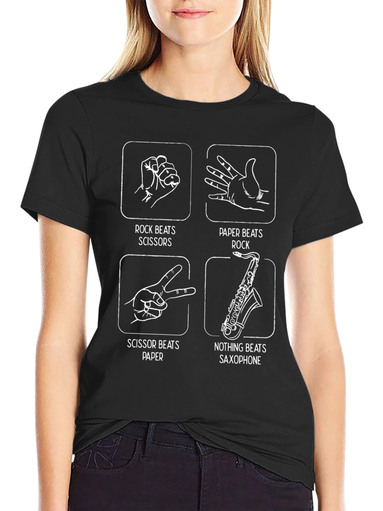 Rock Paper Scissors Saxophone T-Shirt