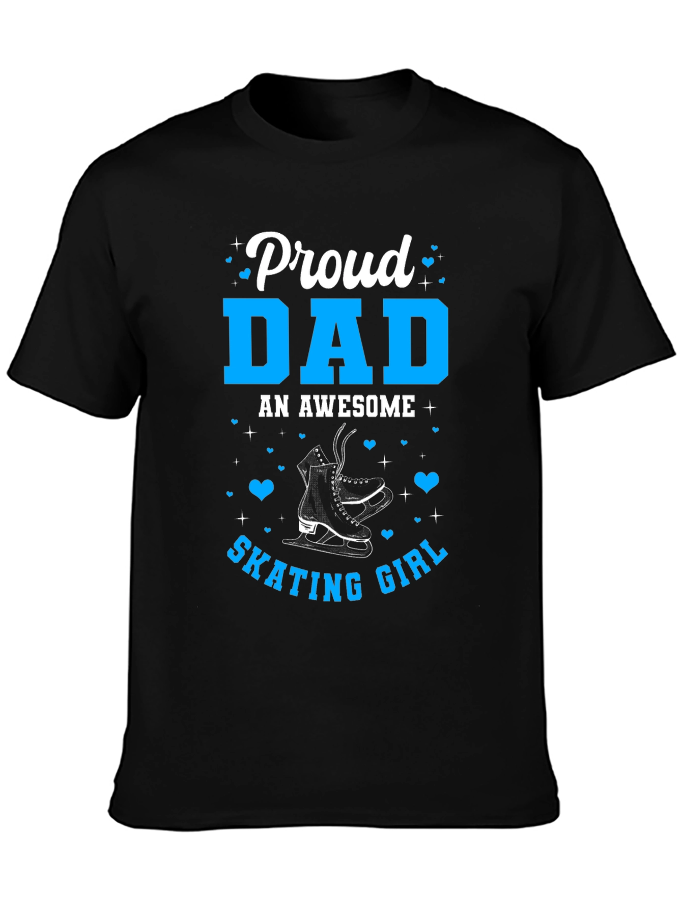 Proud Dad of Skating Girl Tee - Black