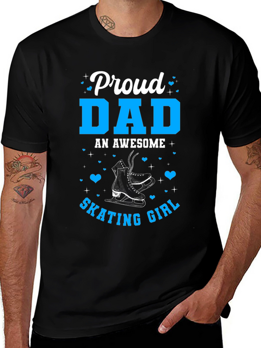 Proud Dad of Skating Girl Tee - Black