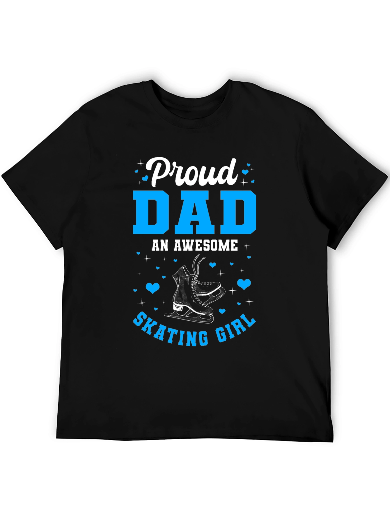 Proud Dad of Skating Girl Tee - Black