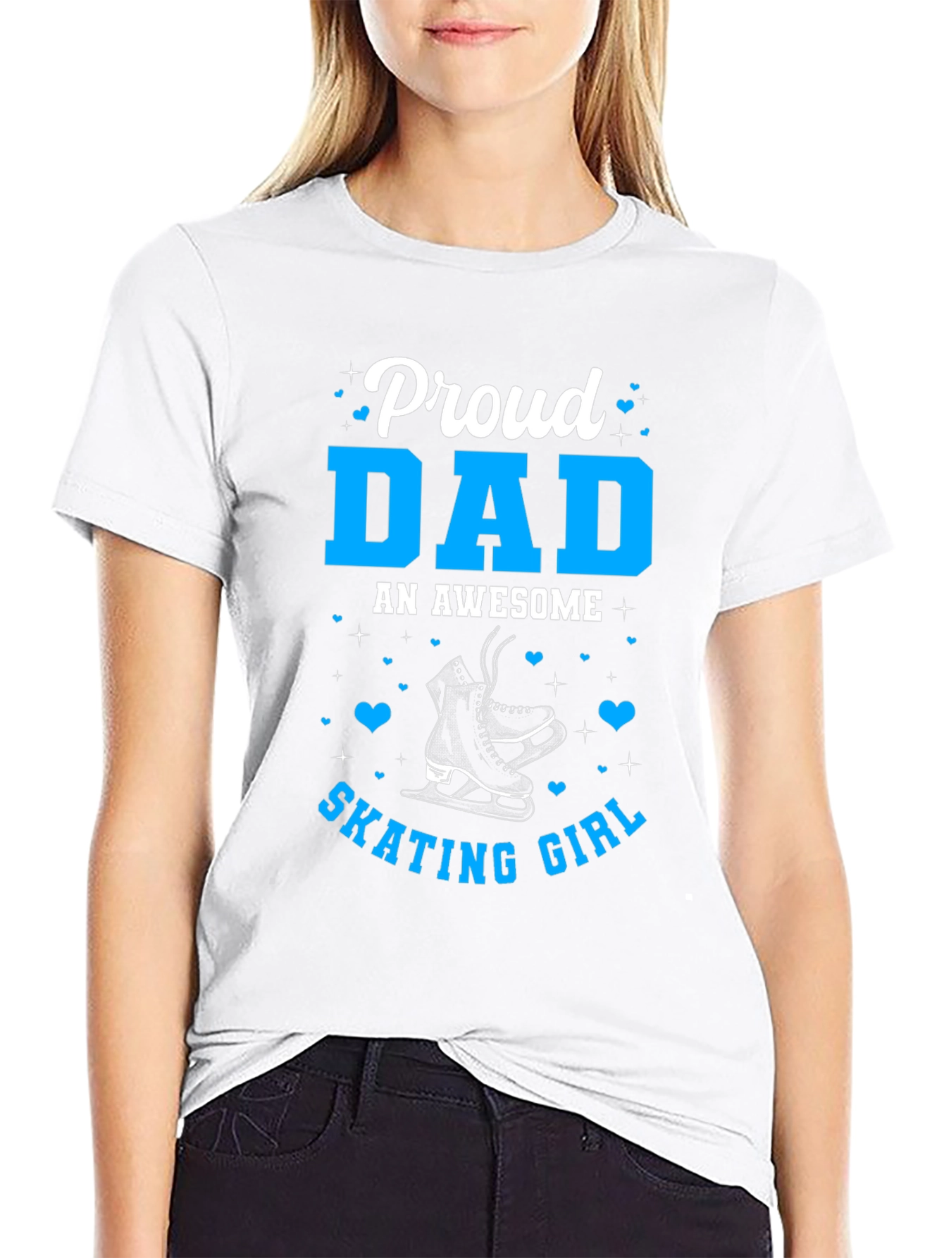 Proud Dad of Skating Girl Tee - Black