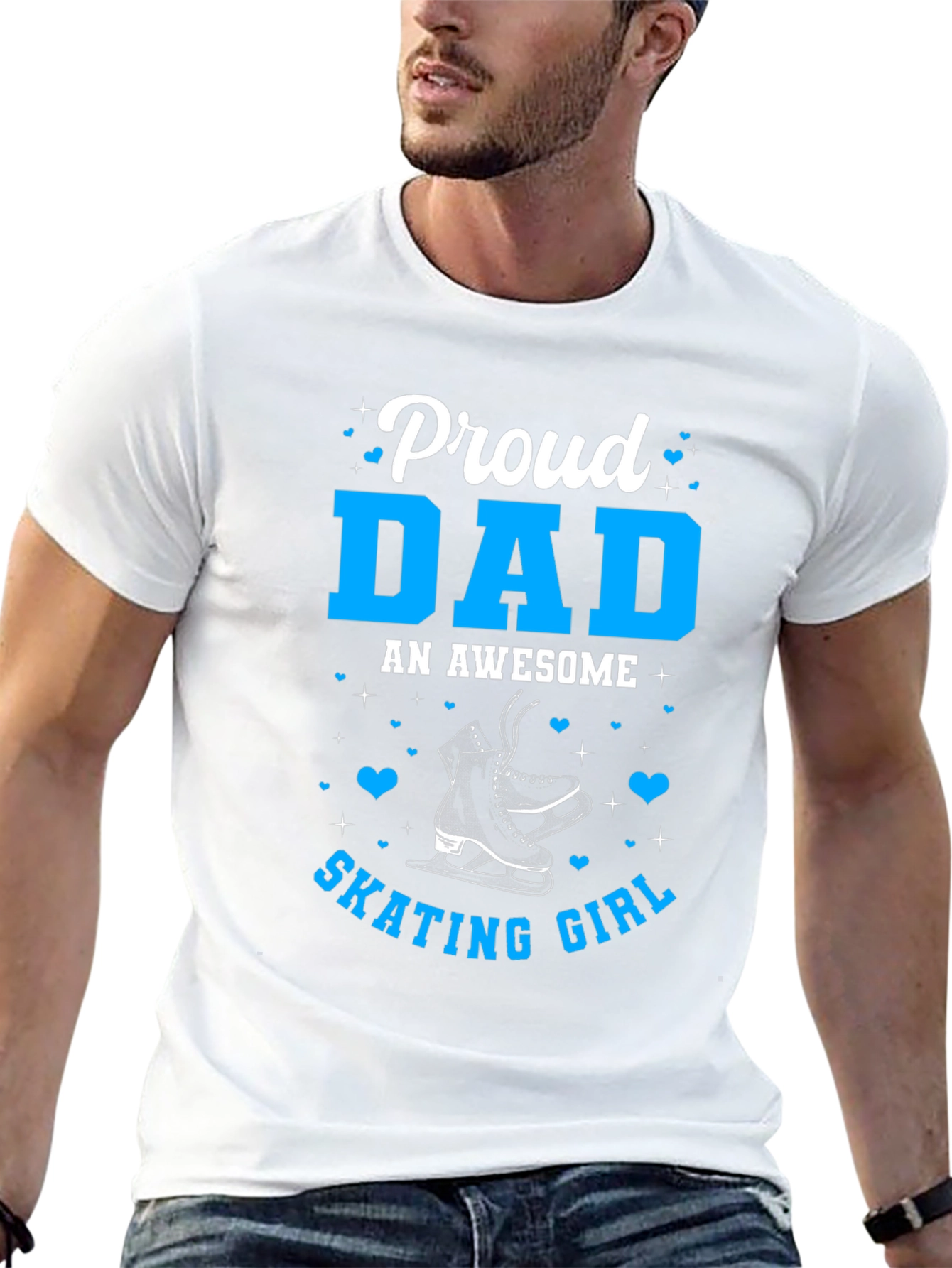 Proud Dad of Skating Girl Tee - Black