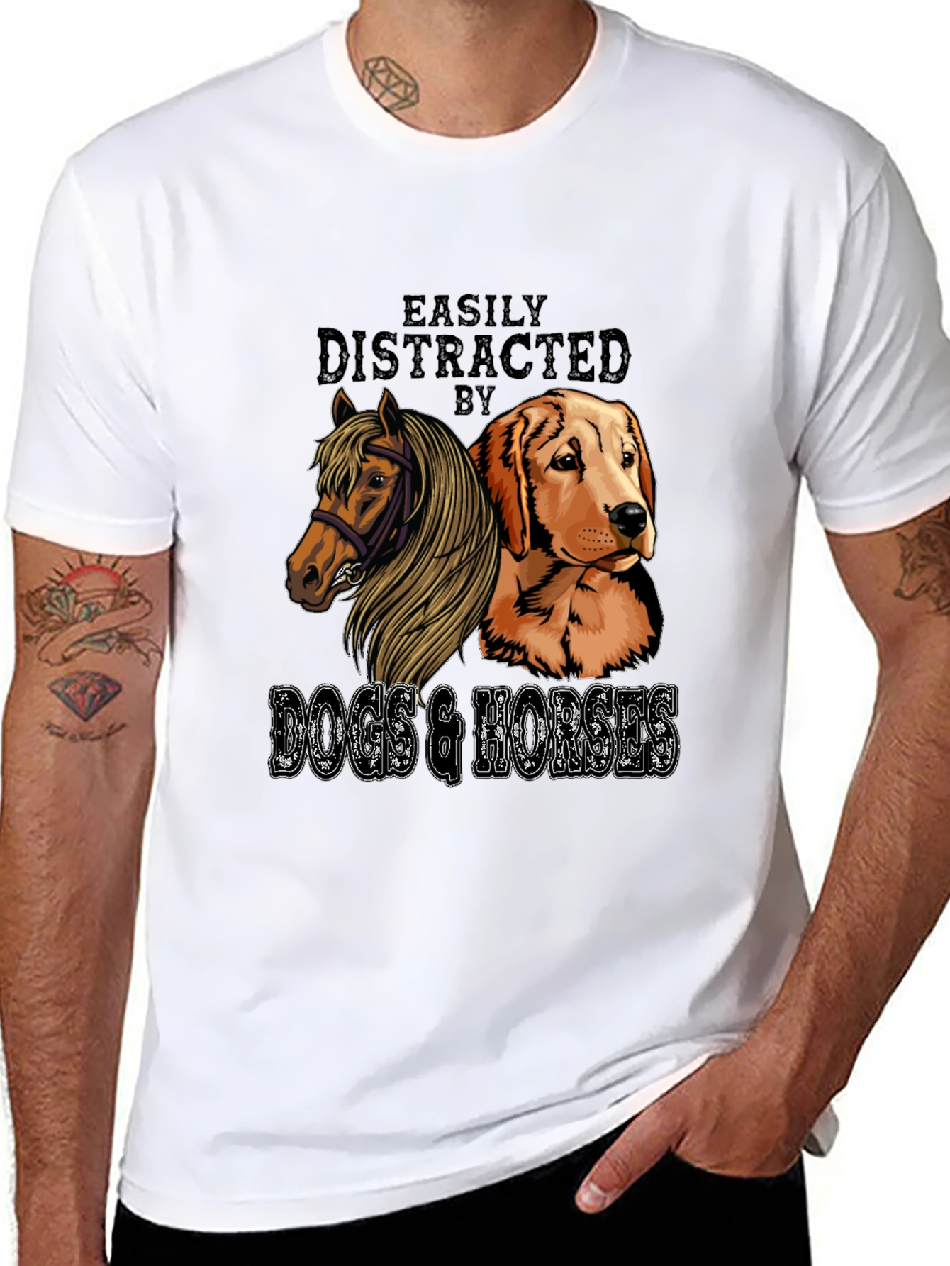 Easily Distracted by Dogs & Horses Tee