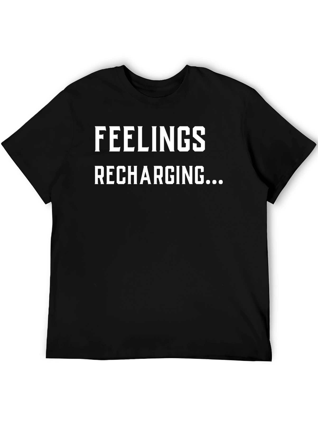 Feelings Recharging Graphic Tee - Black Cotton Comfort