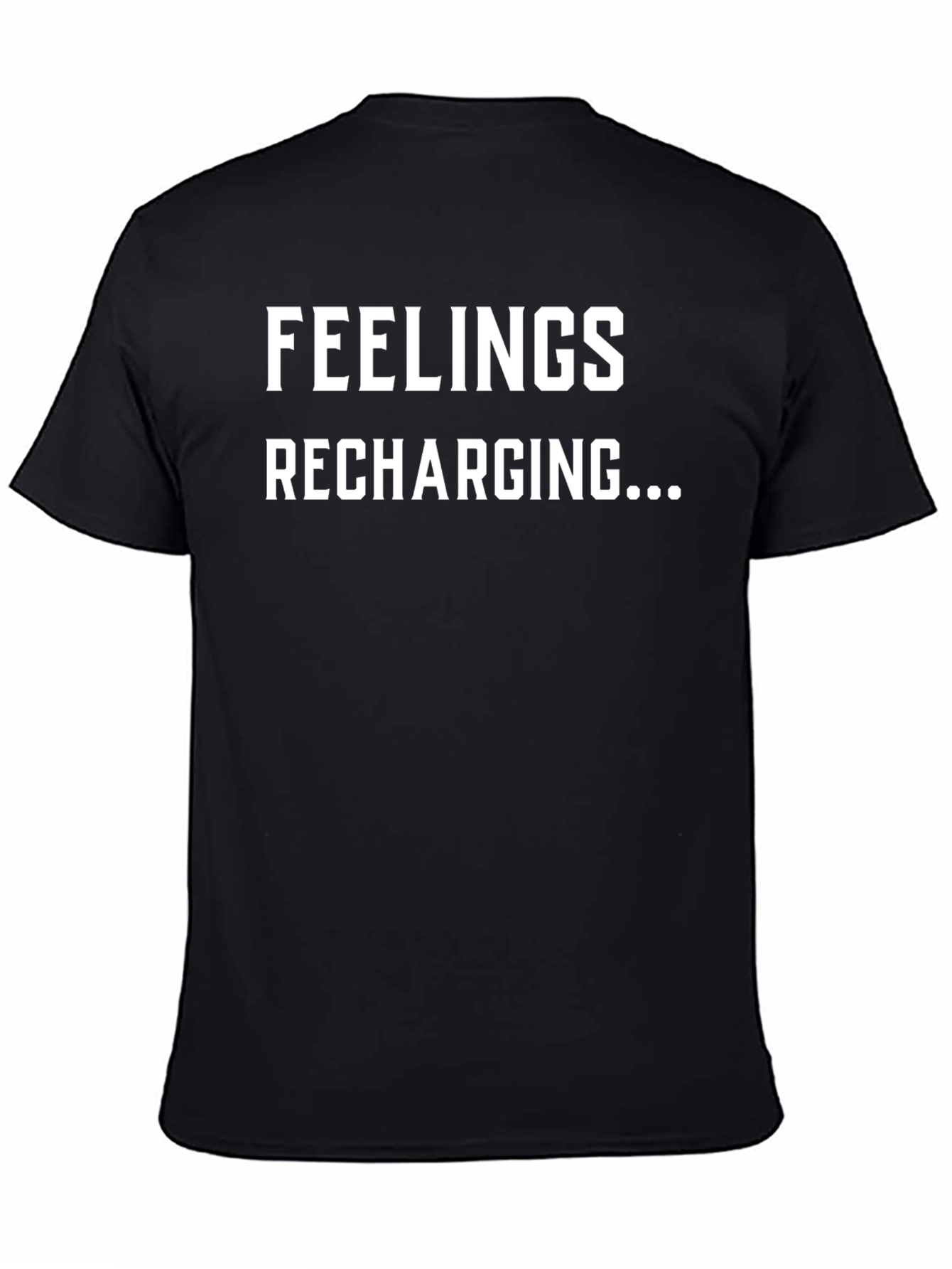 Feelings Recharging Graphic Tee - Black Cotton Comfort