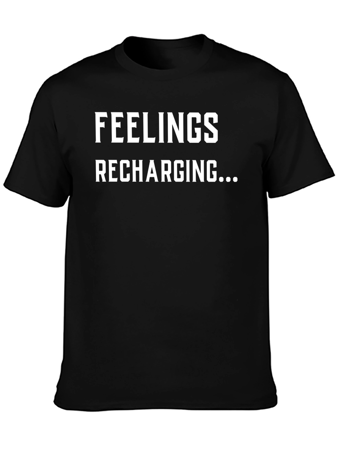 Feelings Recharging Graphic Tee - Black Cotton Comfort
