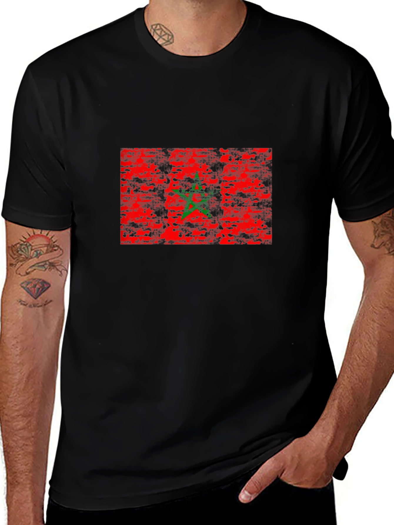 Moroccan Flag Graphic T-Shirt