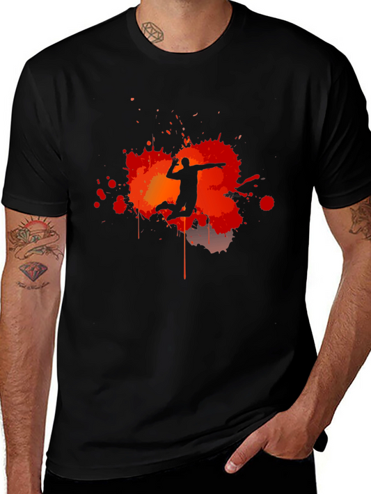 Volleyball Player Silhouette Graphic T-Shirt