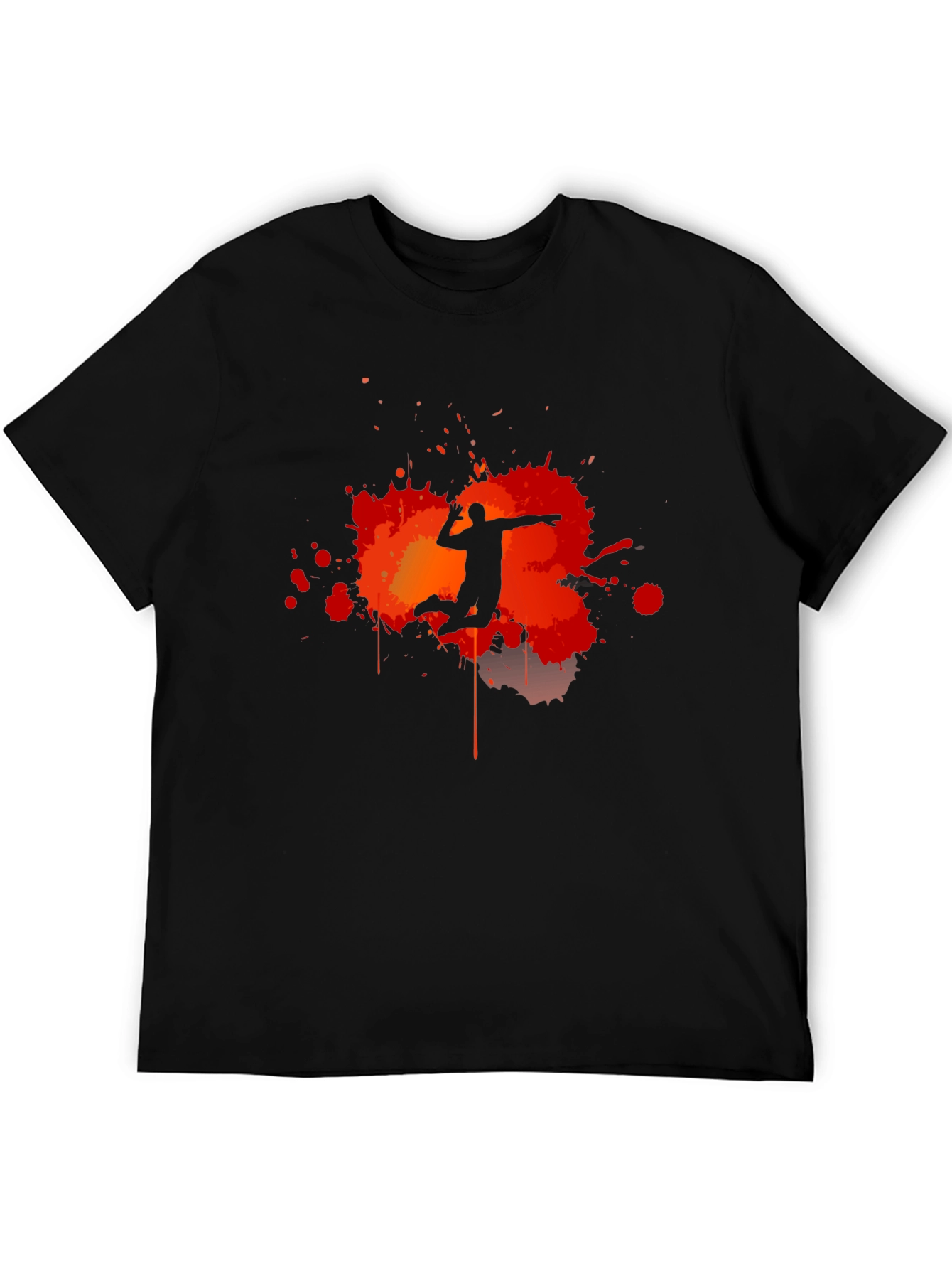 Volleyball Player Silhouette Graphic T-Shirt