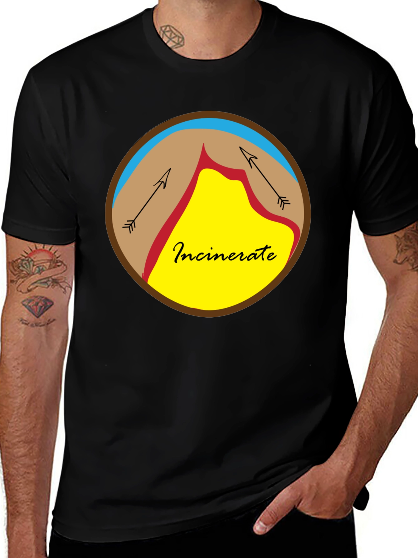 Incinerate Graphic Tee - Unique Circle Design