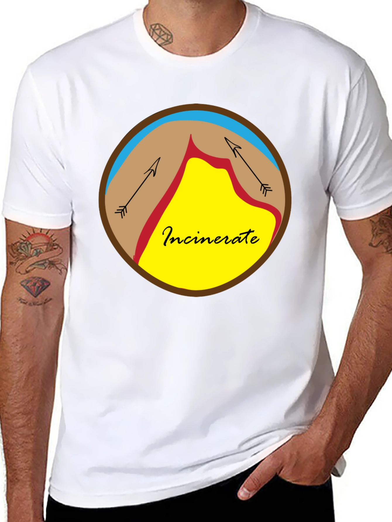 Incinerate Graphic Tee - Unique Circle Design