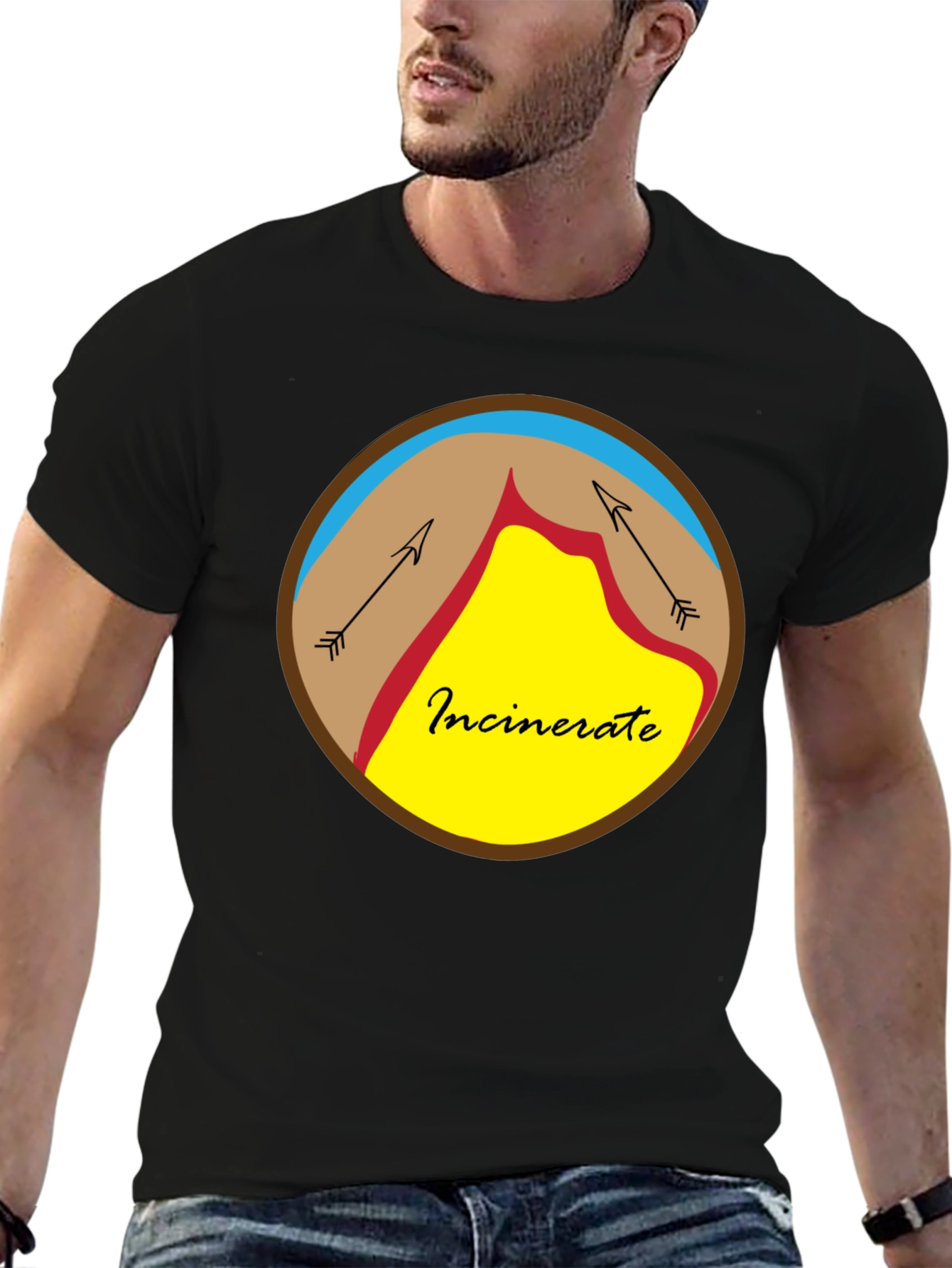 Incinerate Graphic Tee - Unique Circle Design