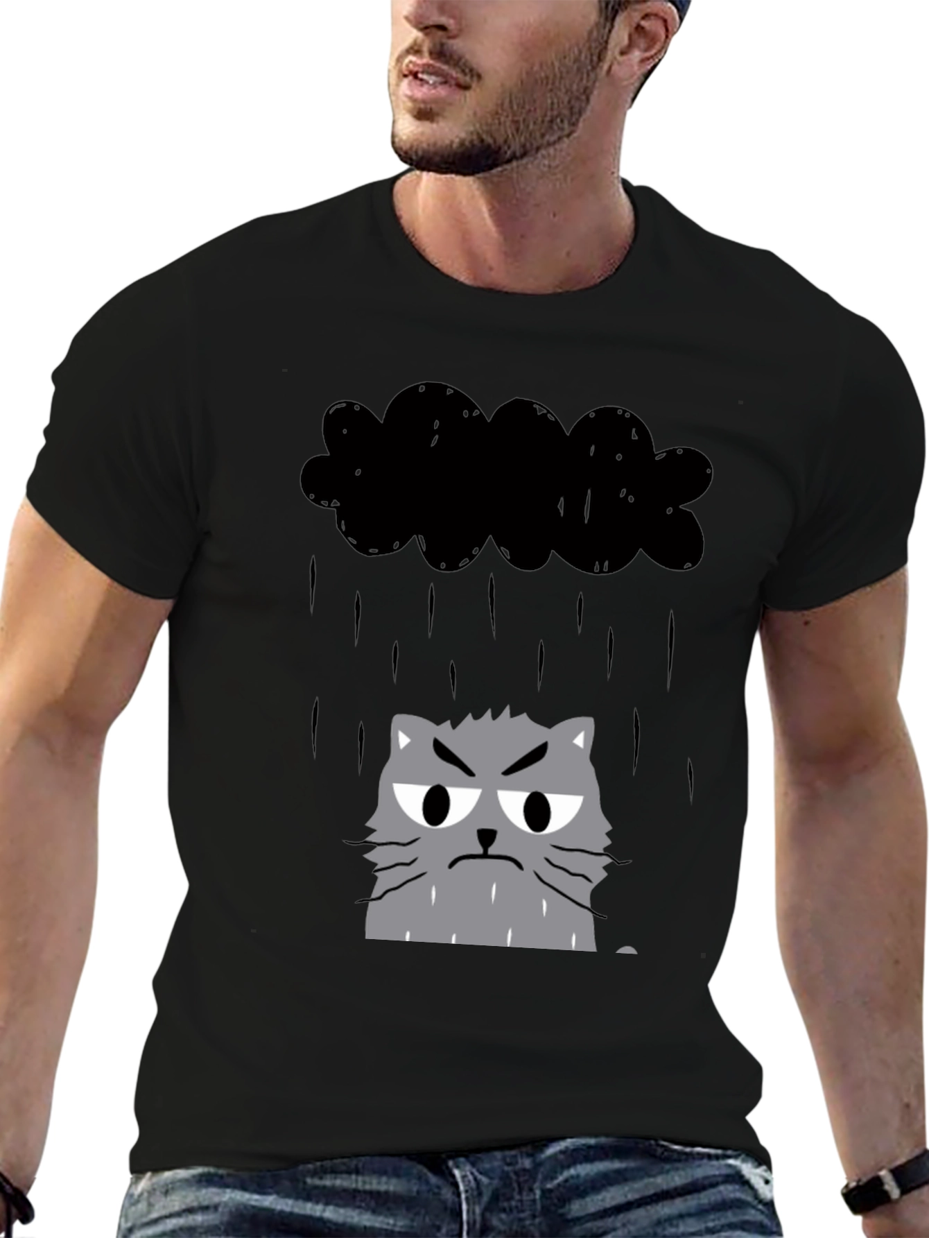 Grumpy Cat in Raincloud Graphic Tee