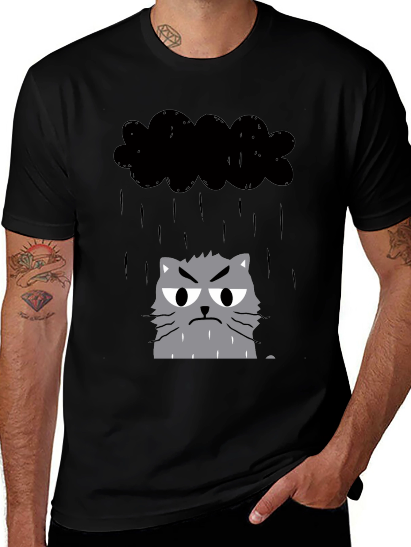 Grumpy Cat in Raincloud Graphic Tee