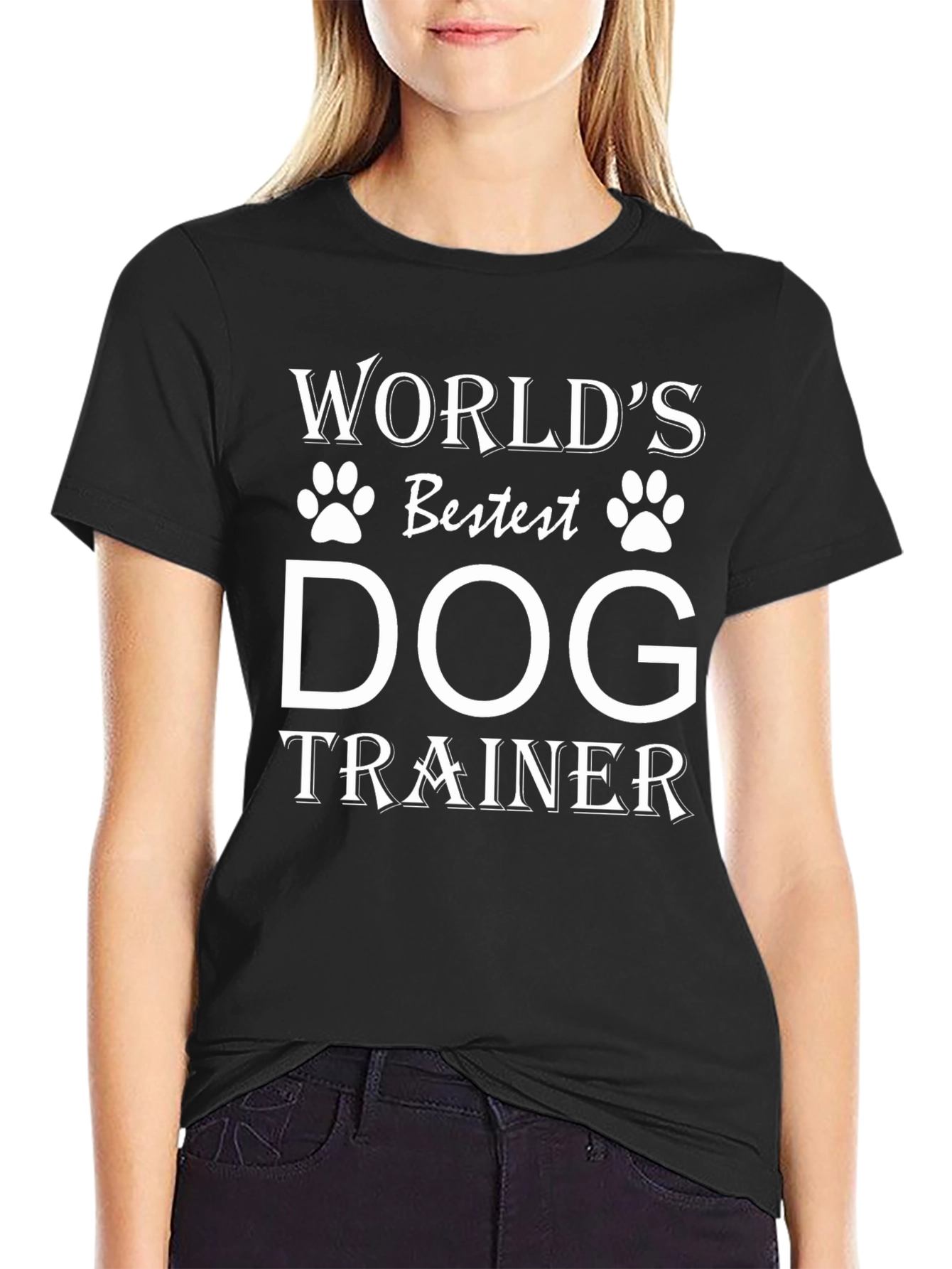Worlds Bestest Dog Trainer Black T-Shirt