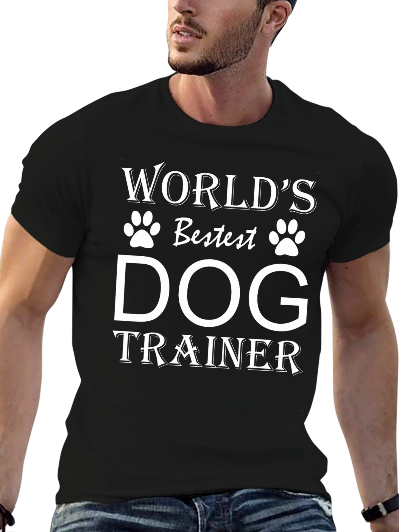 Worlds Bestest Dog Trainer Black T-Shirt
