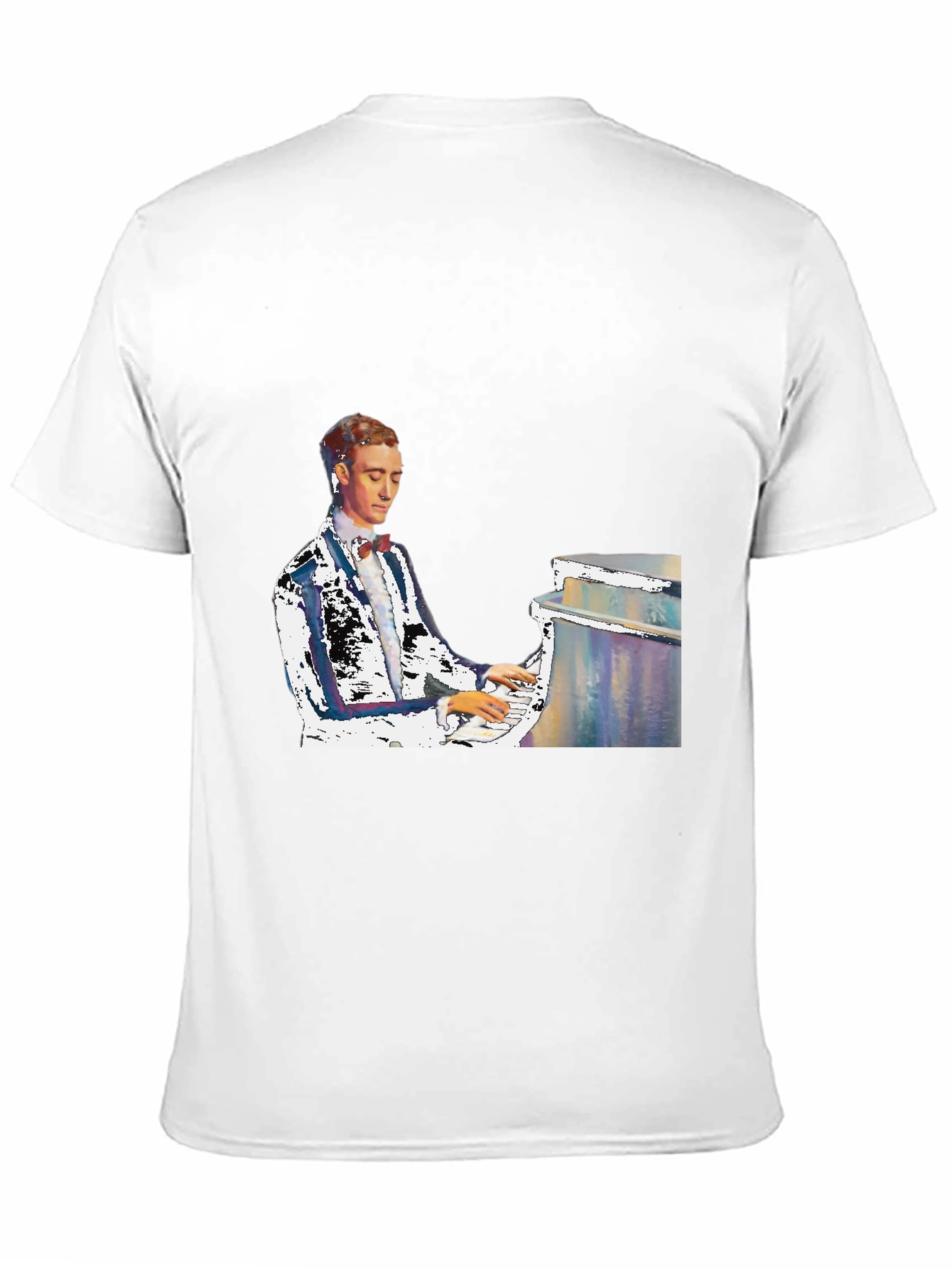 Piano Man Graphic Tee - Black Cotton T-Shirt