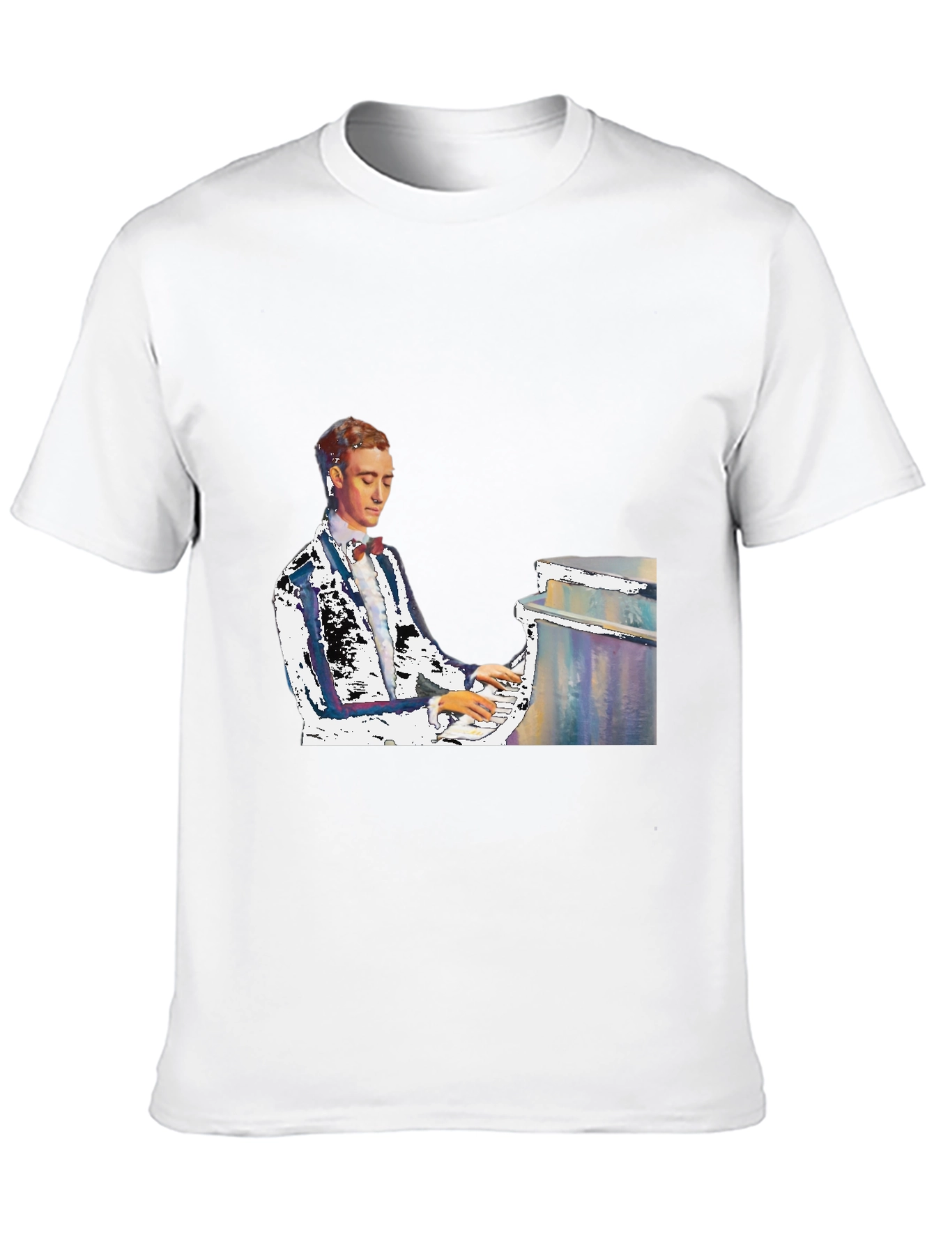 Piano Man Graphic Tee - Black Cotton T-Shirt