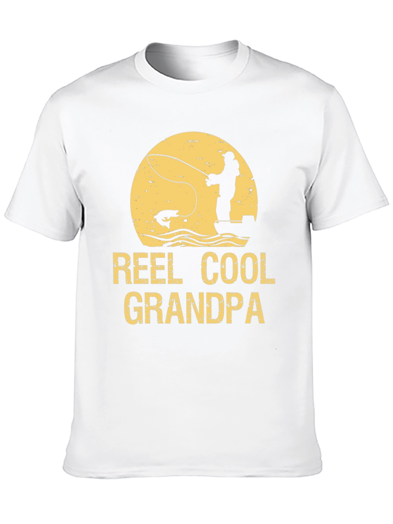 Reel Cool Grandpa Black Graphic T-Shirt