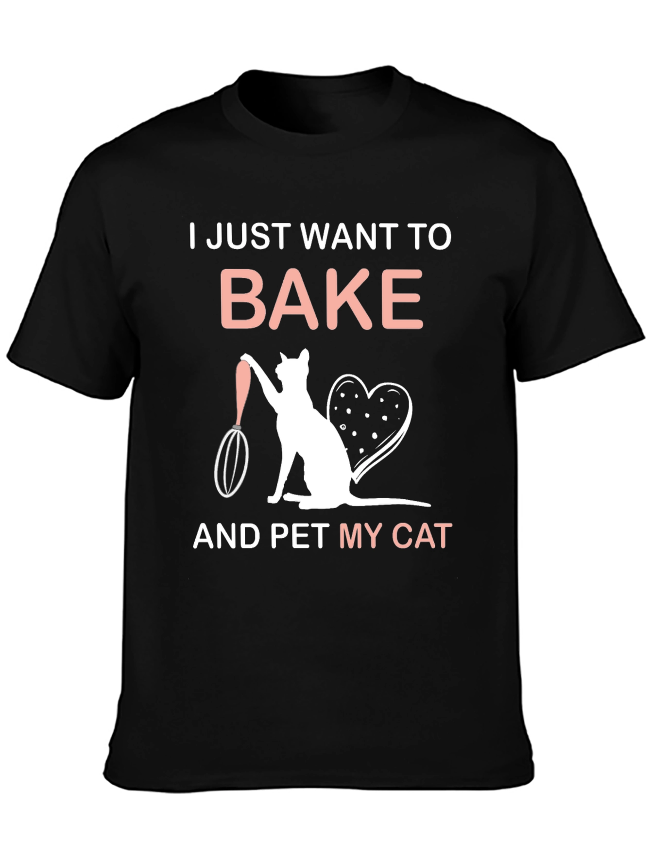 Bake and Pet My Cat T-Shirt - Black