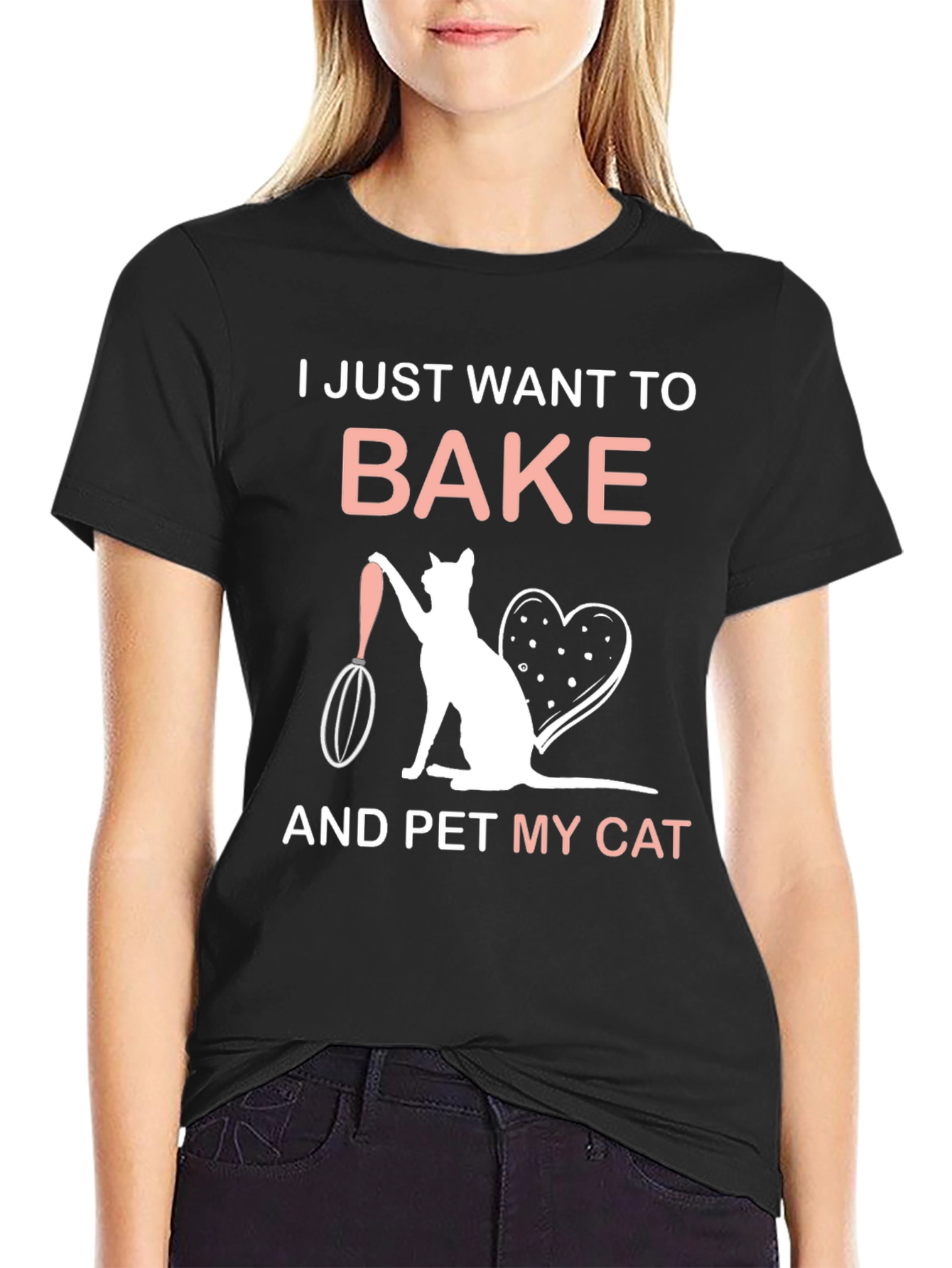 Bake and Pet My Cat T-Shirt - Black