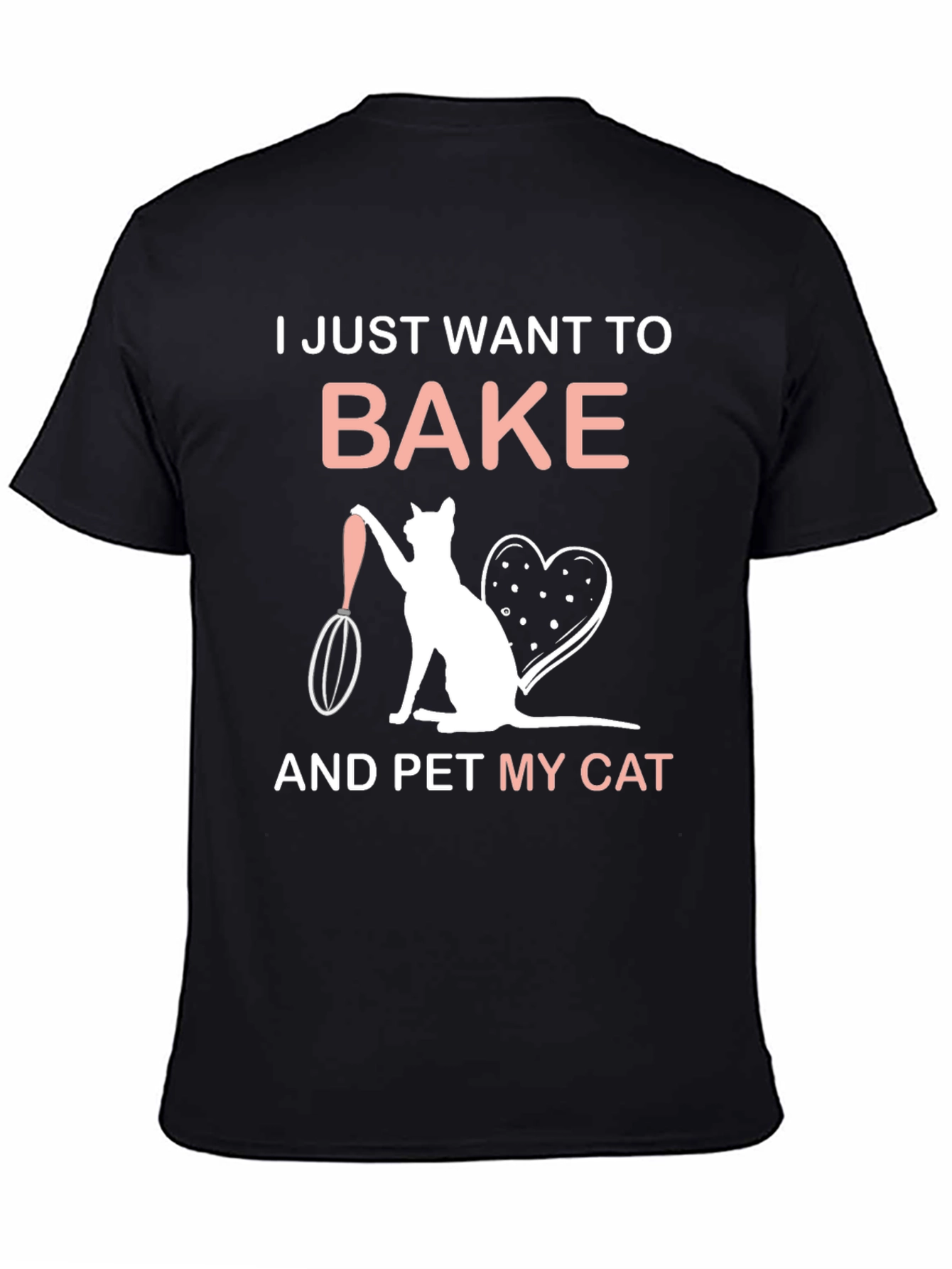 Bake and Pet My Cat T-Shirt - Black