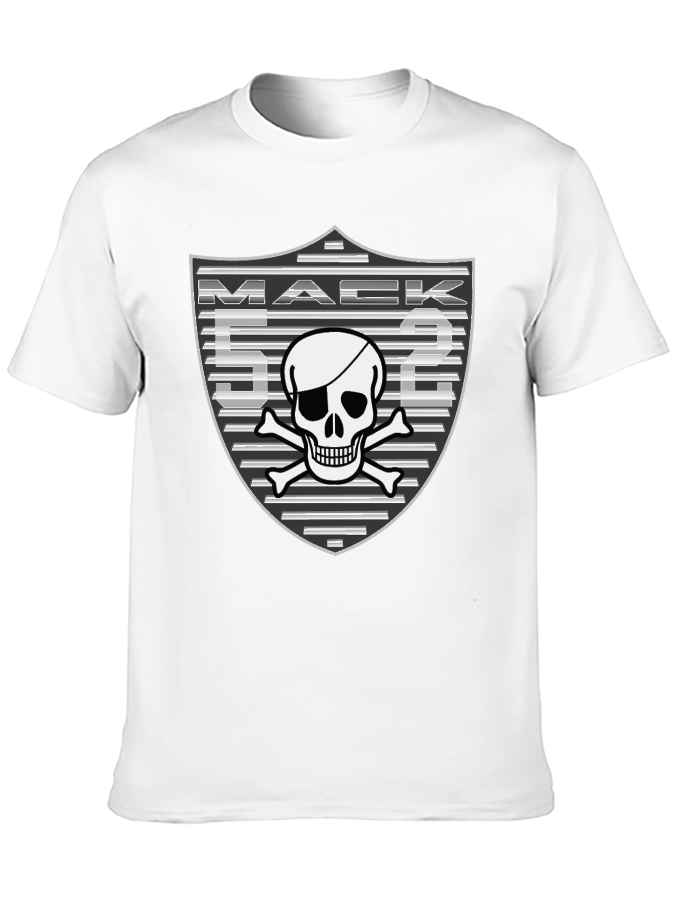 Mack 52 Pirate Skull Shield Graphic Tee