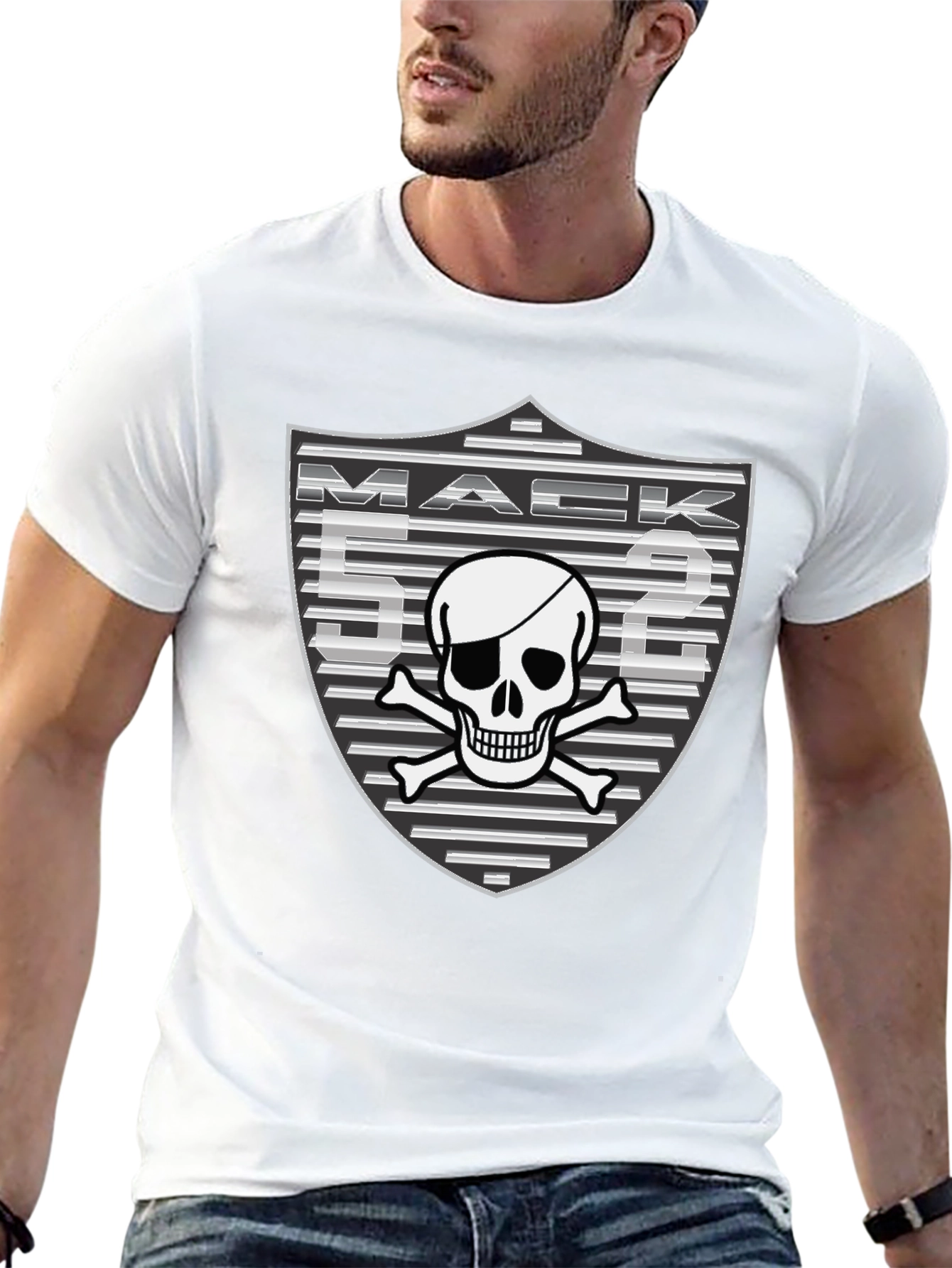 Mack 52 Pirate Skull Shield Graphic Tee