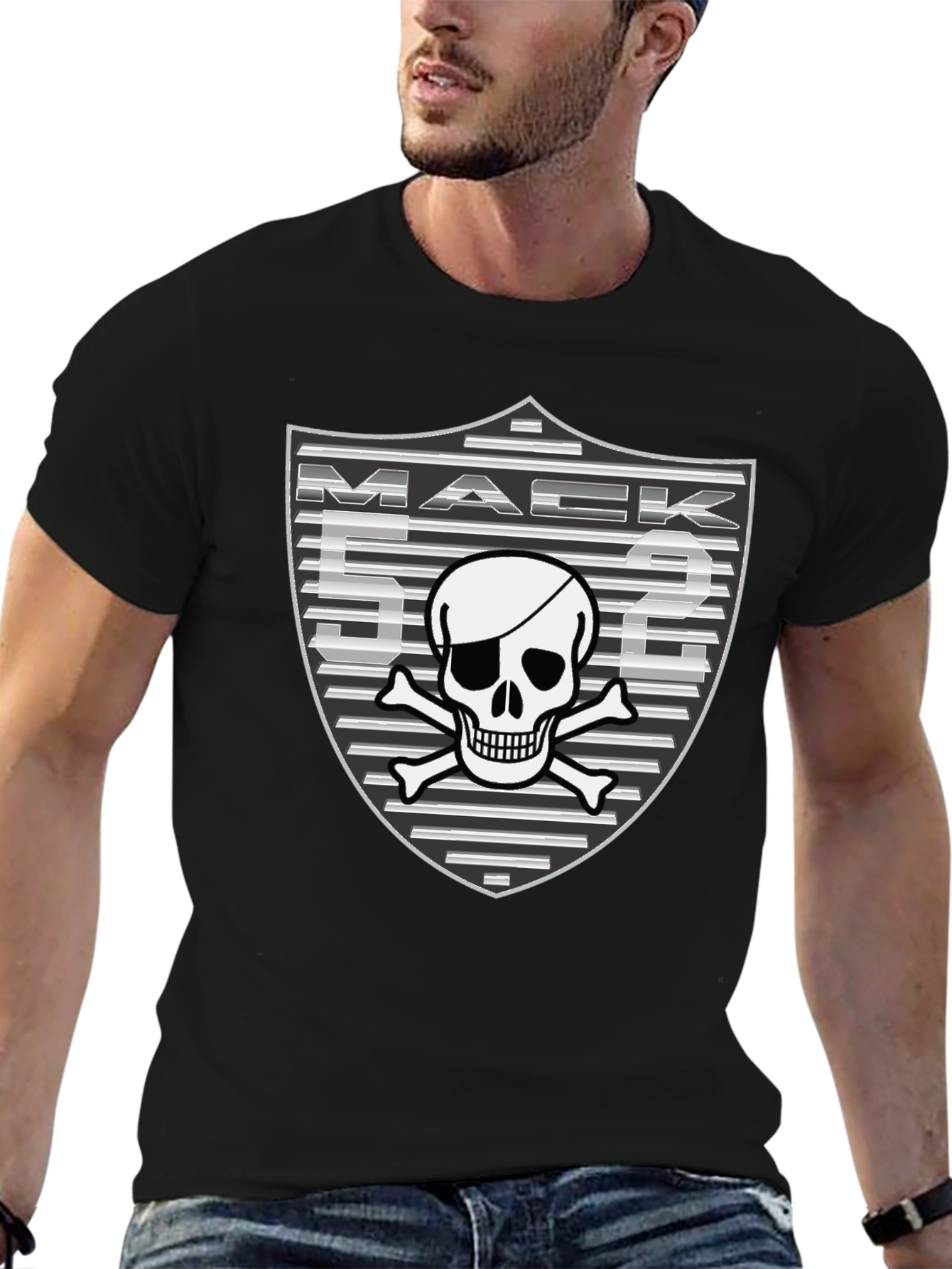 Mack 52 Pirate Skull Shield Graphic Tee