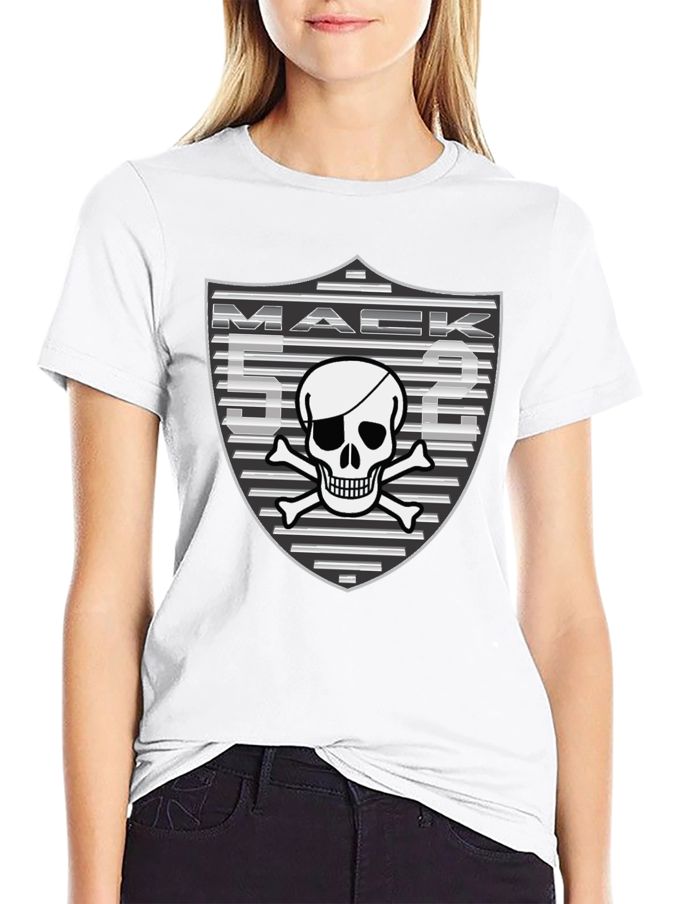 Mack 52 Pirate Skull Shield Graphic Tee