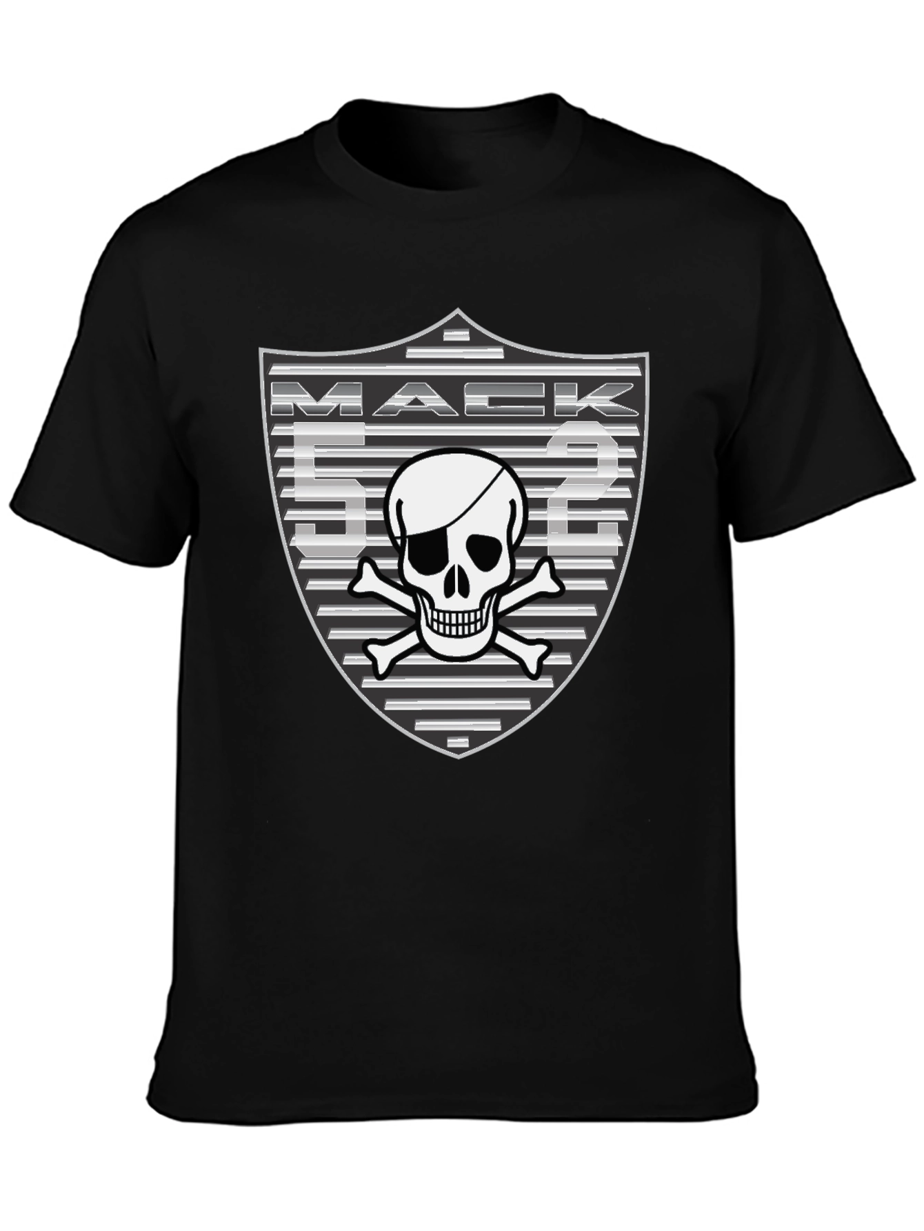 Mack 52 Pirate Skull Shield Graphic Tee