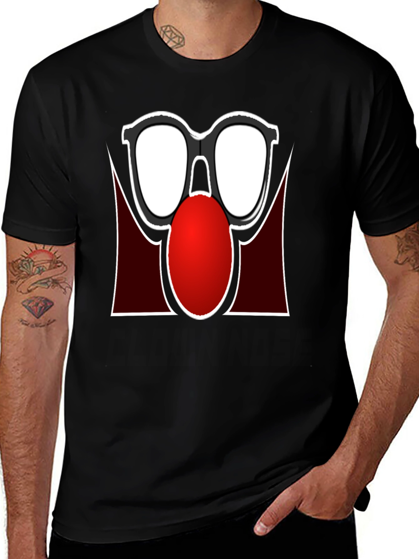 Funny Glasses Nose T-Shirt - Black Novelty Tee