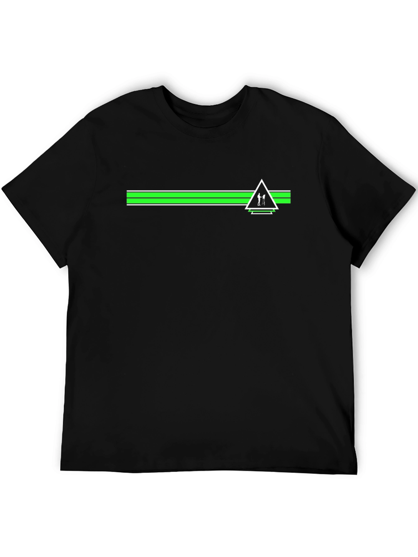 Modern Black T-Shirt with Green Graphic