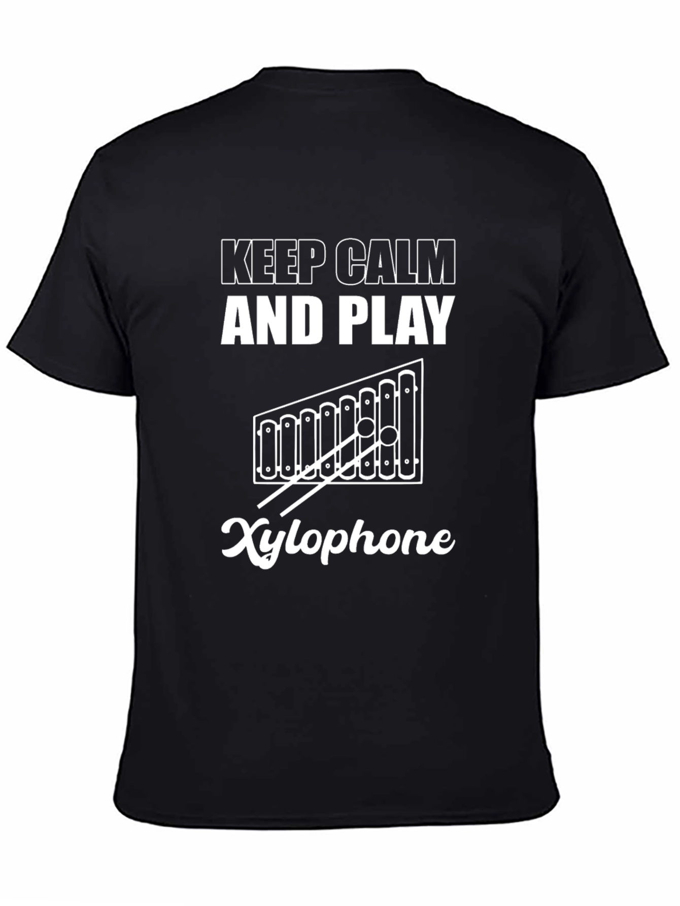 Keep Calm & Play Xylophone Black T-Shirt Music Lover