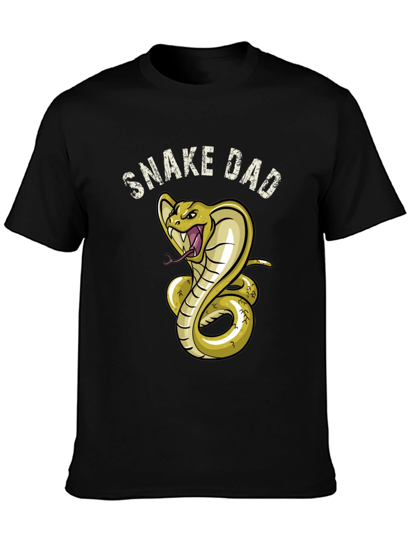 Snake Dad Graphic Tee - Black Cotton T-Shirt