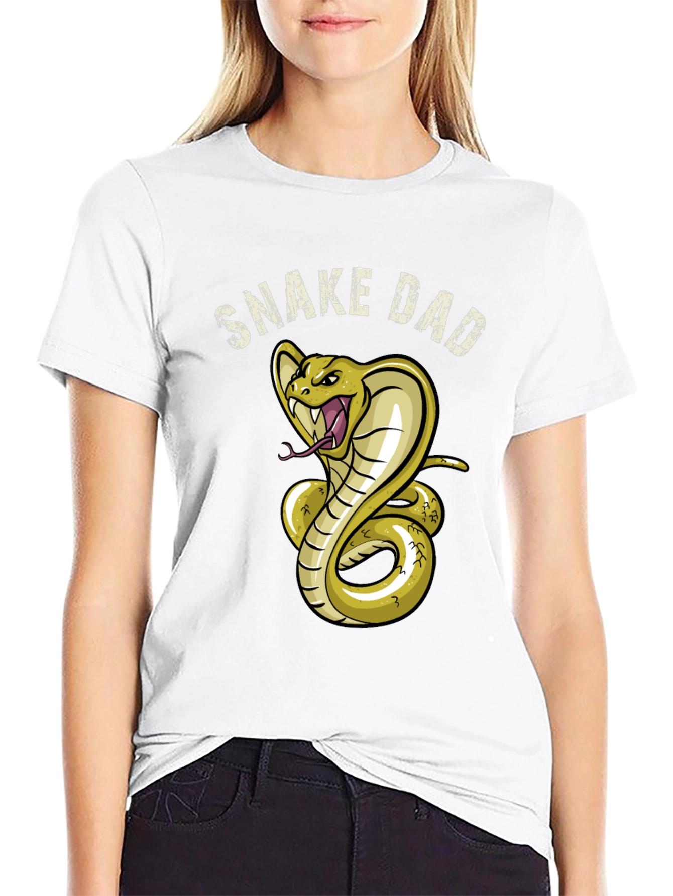 Snake Dad Graphic Tee - Black Cotton T-Shirt